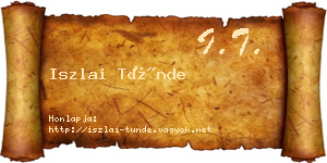 Iszlai Tünde névjegykártya